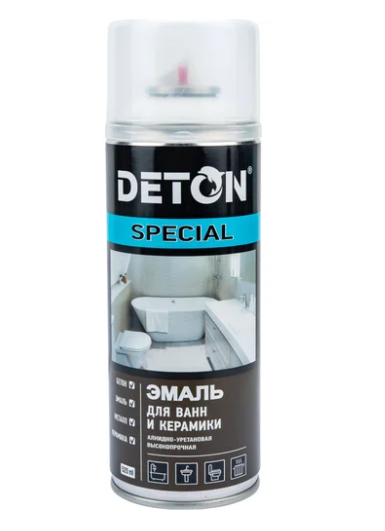 Аэрозольная эмаль SPECIAL  для ванн и керамики белая 520 мл, DETON, DTN-A07300