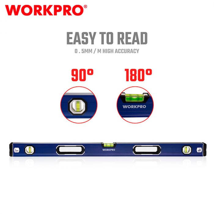Уровень с магнитным основанием алюминиевый 600мм WORKPRO