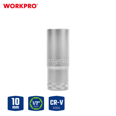 Головка торцевая глубокая шестигранная 10мм (1/2&quot; 6PT), WORKPRO