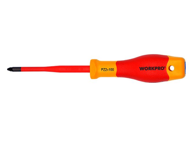 Отвертка изолированная крестовая PZ1x80мм WORKPRO