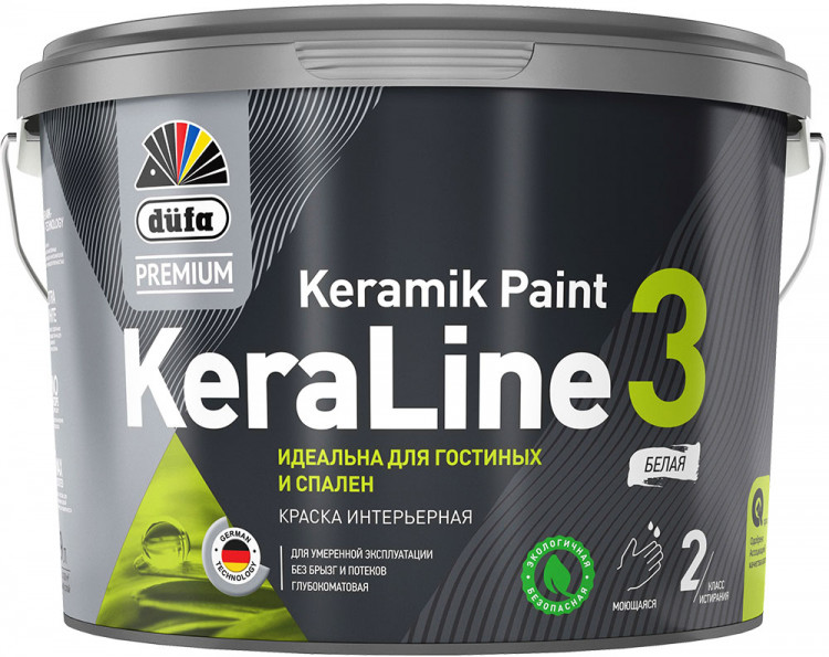 Dufa Premium ВД краска KeraLine 3 для умеренной эксплуатации база 3