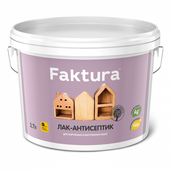 Лак-антисептик FAKTURA махагон, ведро 9 л