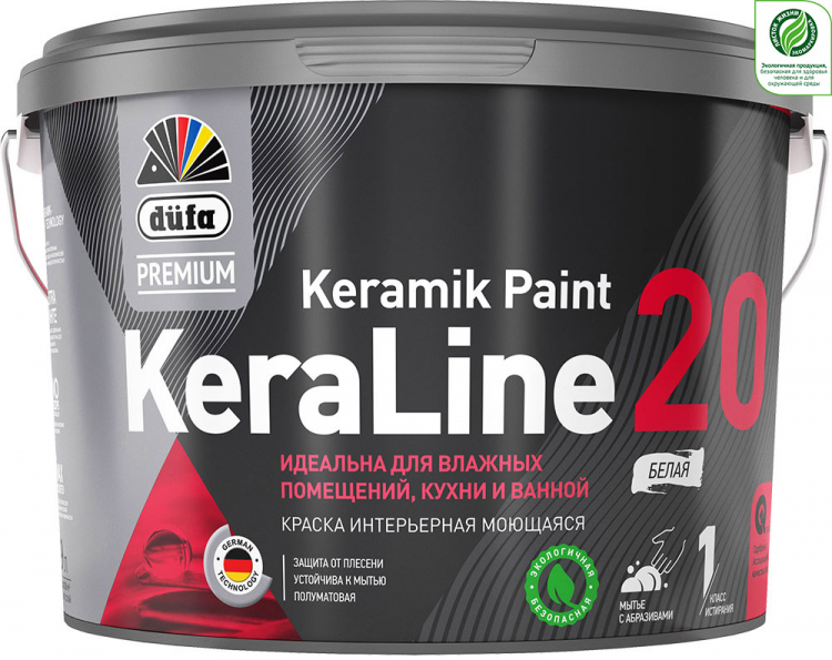 "Dufa Premium" ВД краска KeraLine 20 для влажных помещений, база 3