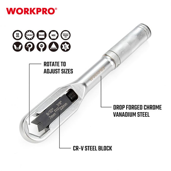 Ключ универсальный 7-22мм WORKPRO, WP272015