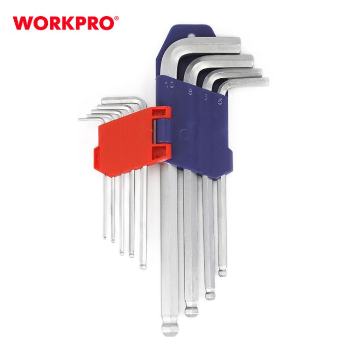Набор шестигранных ключей 9шт с шаровидными наконечниками WORKPRO