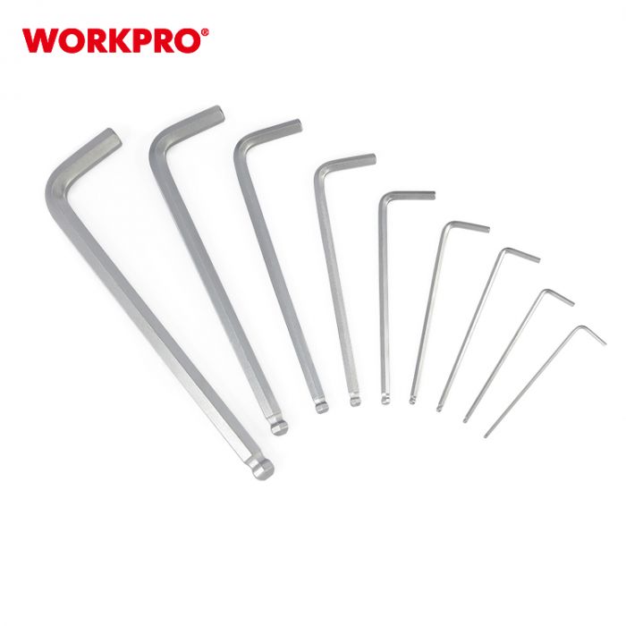 Набор шестигранных ключей 9шт с шаровидными наконечниками WORKPRO