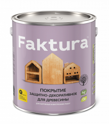 Покрытие FAKTURA защитно-декоративное для древесины беленый дуб, ведро 9 л