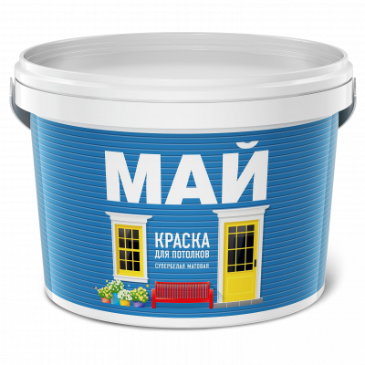 Краска МАЙ для потолков белая, ведро 6 кг