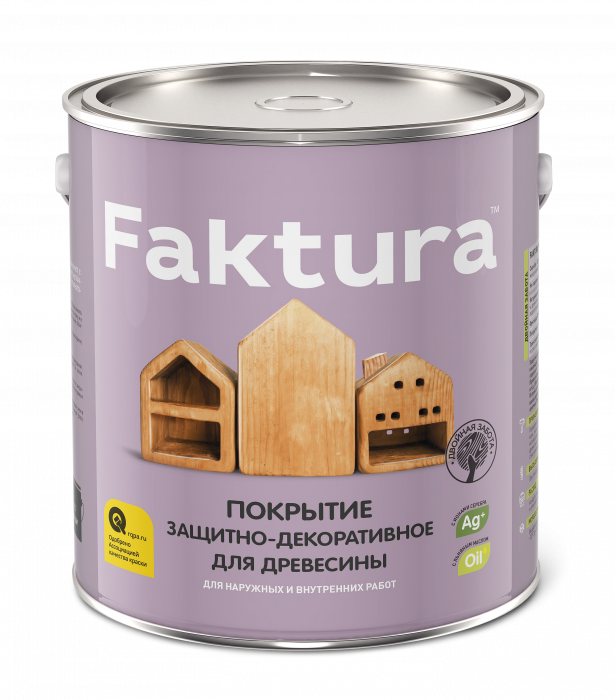 Покрытие FAKTURA защитно-декоративное для древесины орех, ведро 9 л