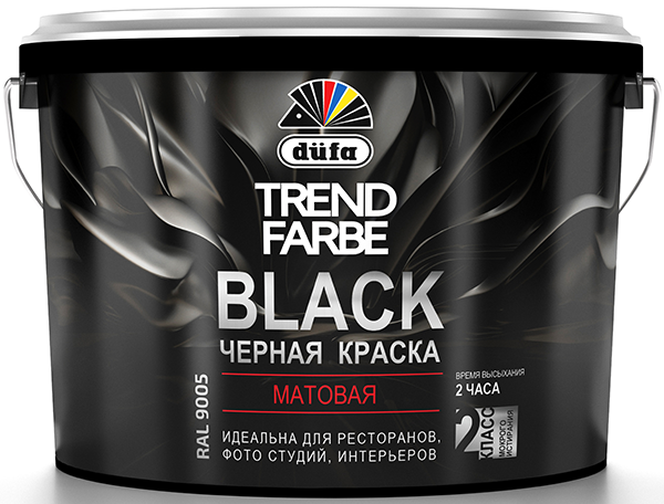 Интерьерная краска TREND FARBE  BLACK, RAL 9005 (черная), Dufa