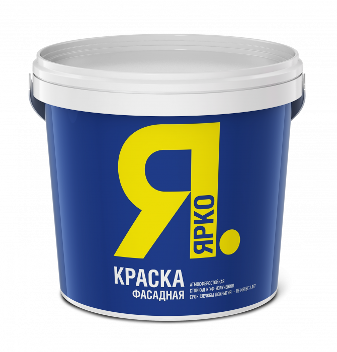 Краска ЯРКО фасадная белая, ведро 6 кг