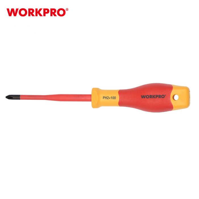 Отвертка изолированная шлицевая 0,6х3,5х100мм WORKPRO