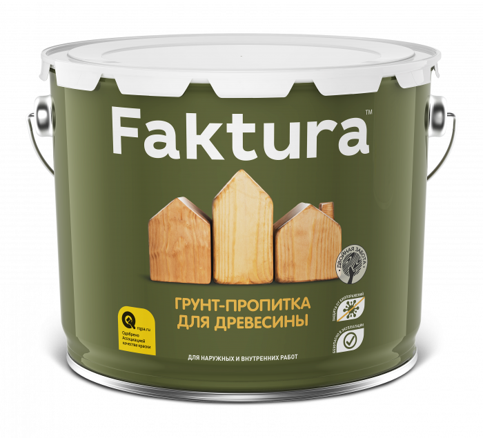 Грунт-пропитка FAKTURA для древесины, ведро 2,5 л