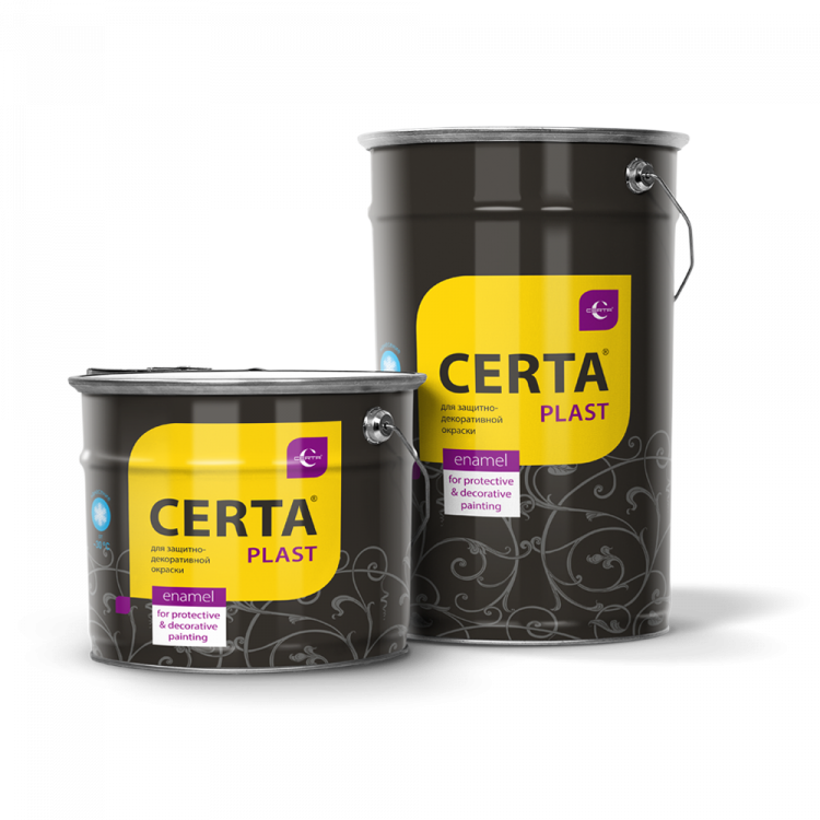 "CERTA-PLAST" антикоррозионная защитно-декоративная краска, металлик черный (10кг)