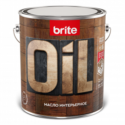 Масло BRITE FLEXX интерьерное бесцветное, банка 0,75 л