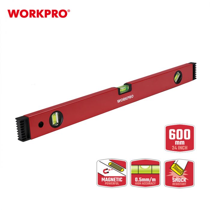 Уровень магнитный алюминиевый 600мм WORKPRO, WP262011