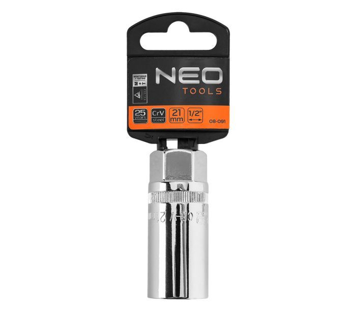Головка сменная свечная 1/2" 21мм, NEO
