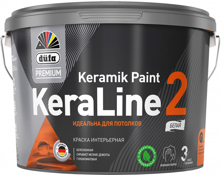 Dufa Premium ВД краска KeraLine 2 для стен и потолков, база 1