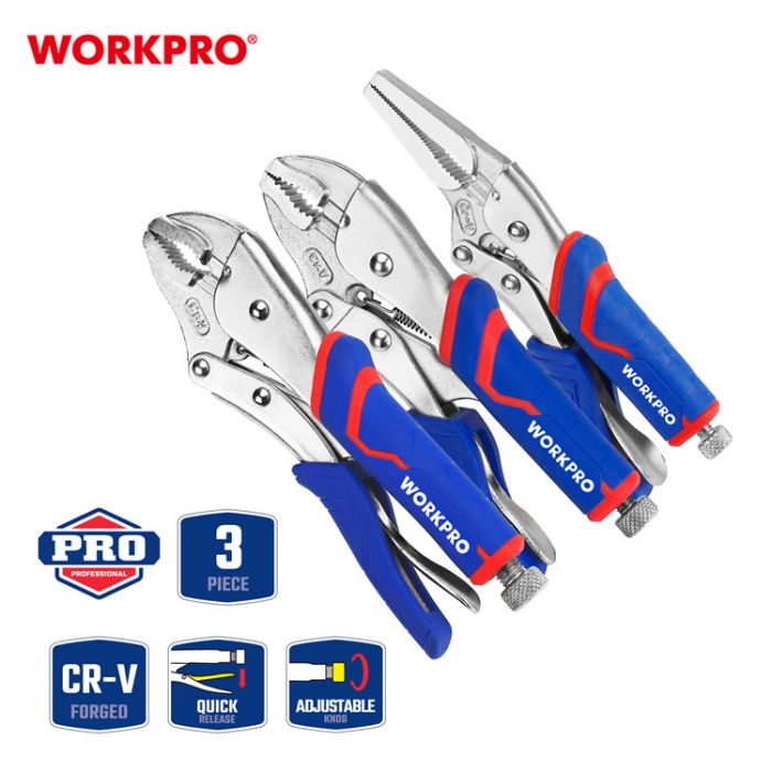 Набор клещей фиксирующих 3шт WORKPRO