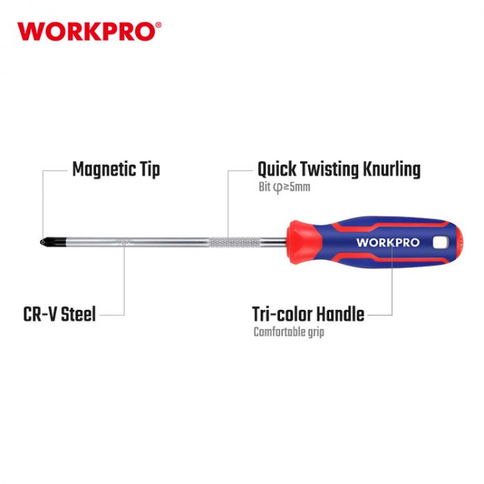 Отвертка Phillips CR-V PH2x150мм WORKPRO
