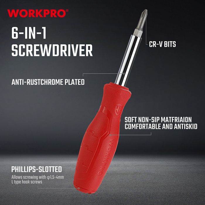 Отвертка 6-В-1 WORKPRO
