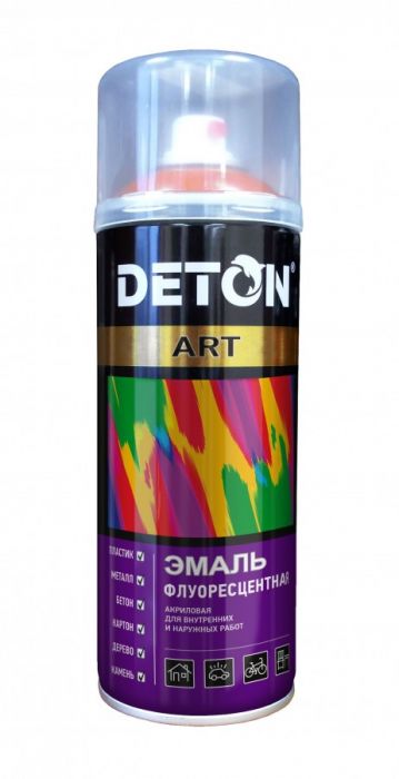 Эмаль аэрозольная флуоресцентная розовая 520 мл DETON ART