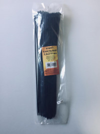 Хомут пластиковый черный 100 шт 3,6х370 мм (нейлон)