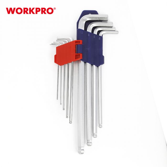 Набор шестигранных ключей 9шт с шаровидными наконечниками WORKPRO