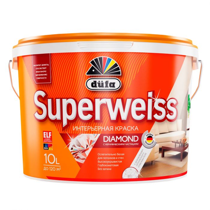 ВД краска SUPERWEISS PLUS база 3 10л Dufa Retail (1)