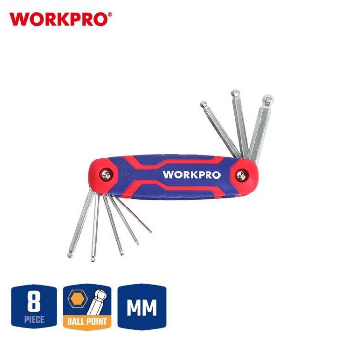 Набор шариковых шестигранных ключей 8 шт WORKPRO