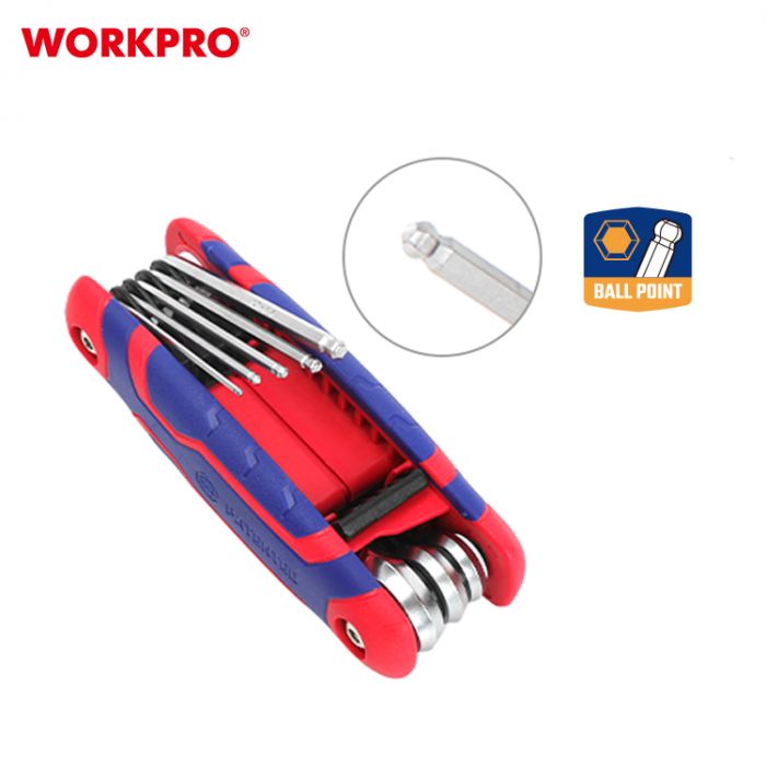 Набор шариковых шестигранных ключей 8 шт WORKPRO