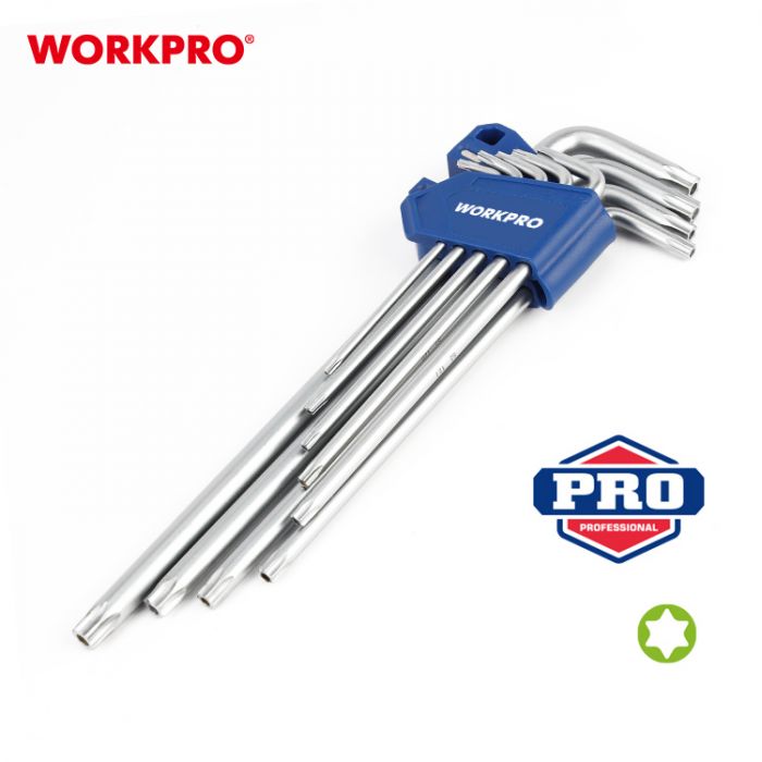 Набор шестигранных ключей 9шт с длинной рукояткой WORKPRO