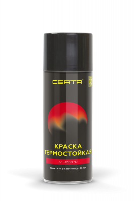 Эмаль-аэрозоль термостойкая до 650°С антикоррозионная, серая RAL 7040, 520 мл, CERTA, CPR00054