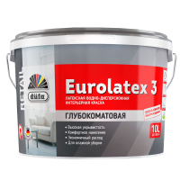 Интерьерная краска EUROLATEX 3 глубокоматовая, Dufa