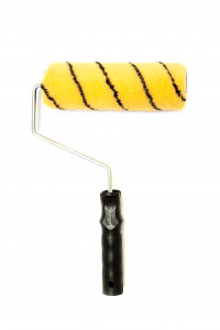 Ролик, 25 см, K44, полиэстер 12, желтый с черной нитью, с 8 мм черной ручкой