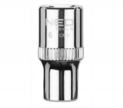 Головка сменная 6-гранная короткая 1/4" 6мм, NEO